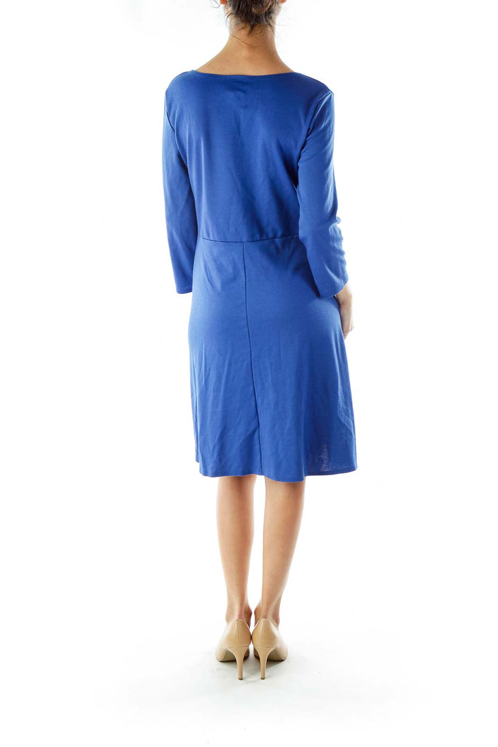 Blue A-Line Work Dress