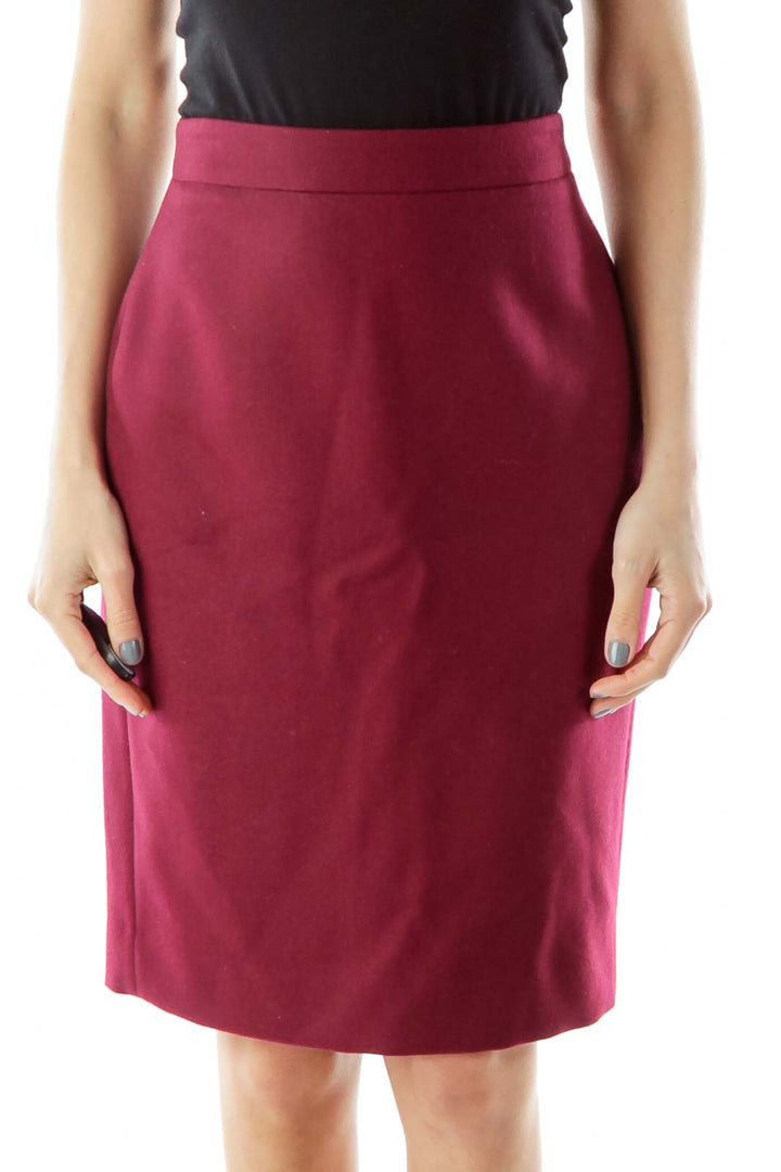 Burgundy Pencil Skirt