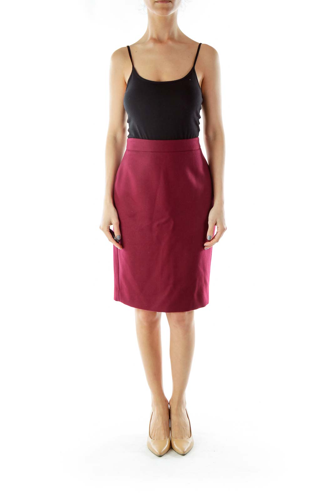 Burgundy Pencil Skirt