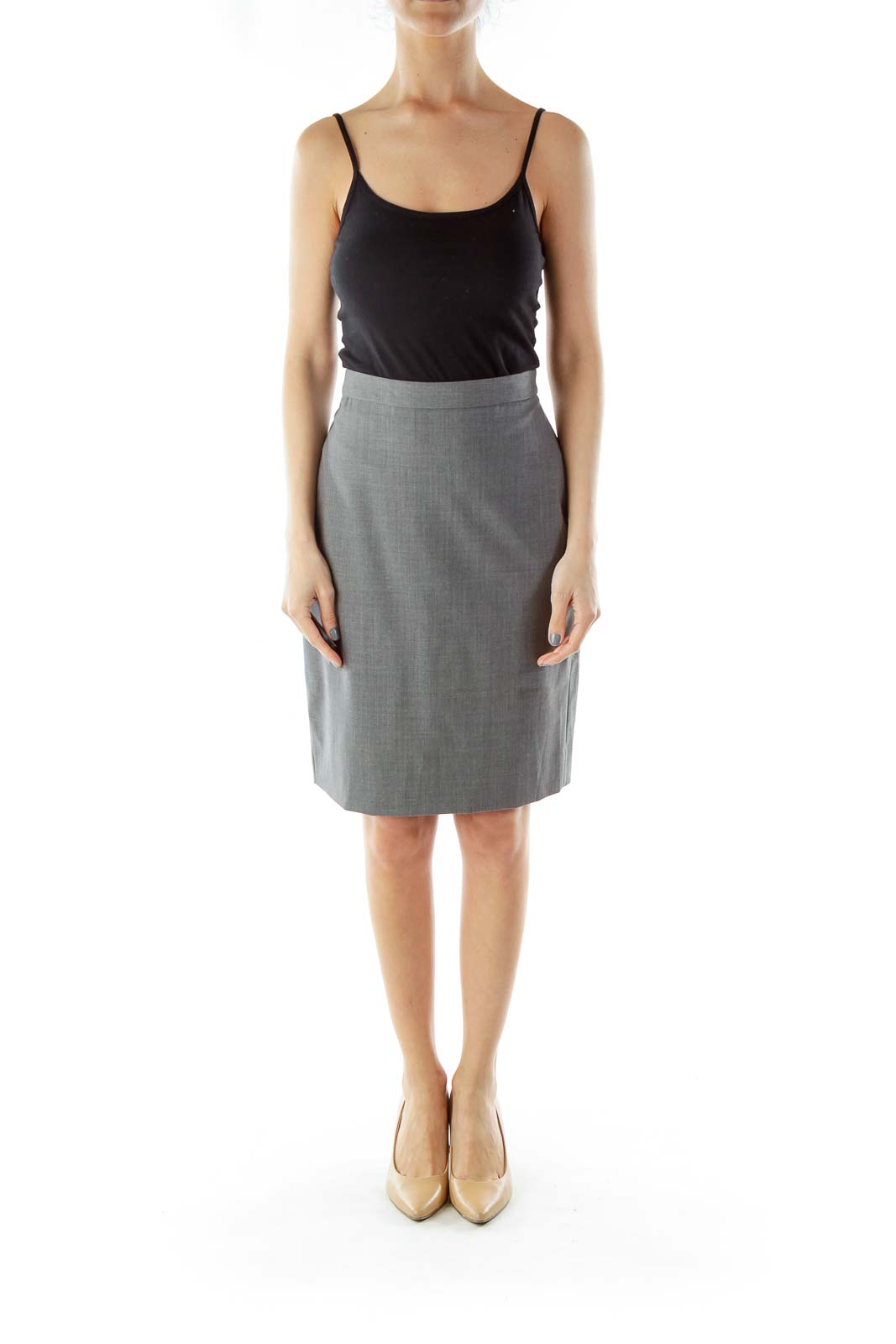 Gray Pencil Skirt