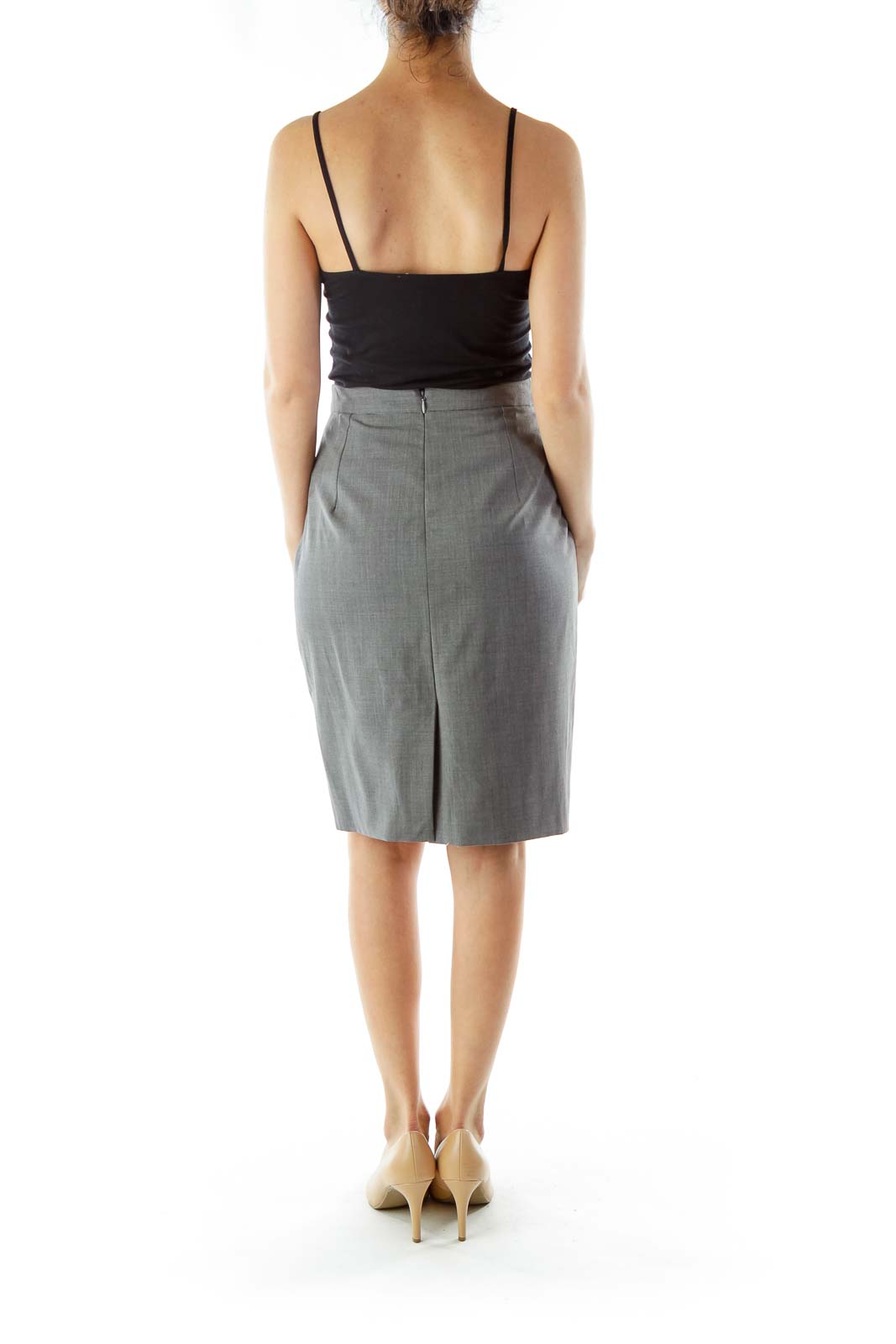 Gray Pencil Skirt