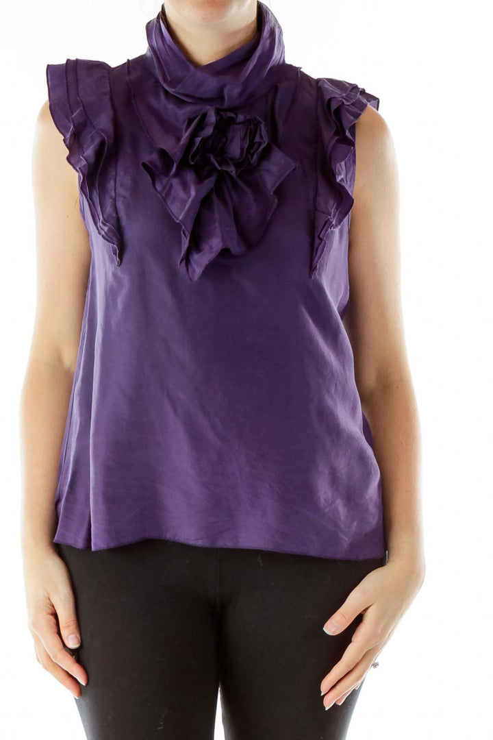 Purple Ruffled Blouse