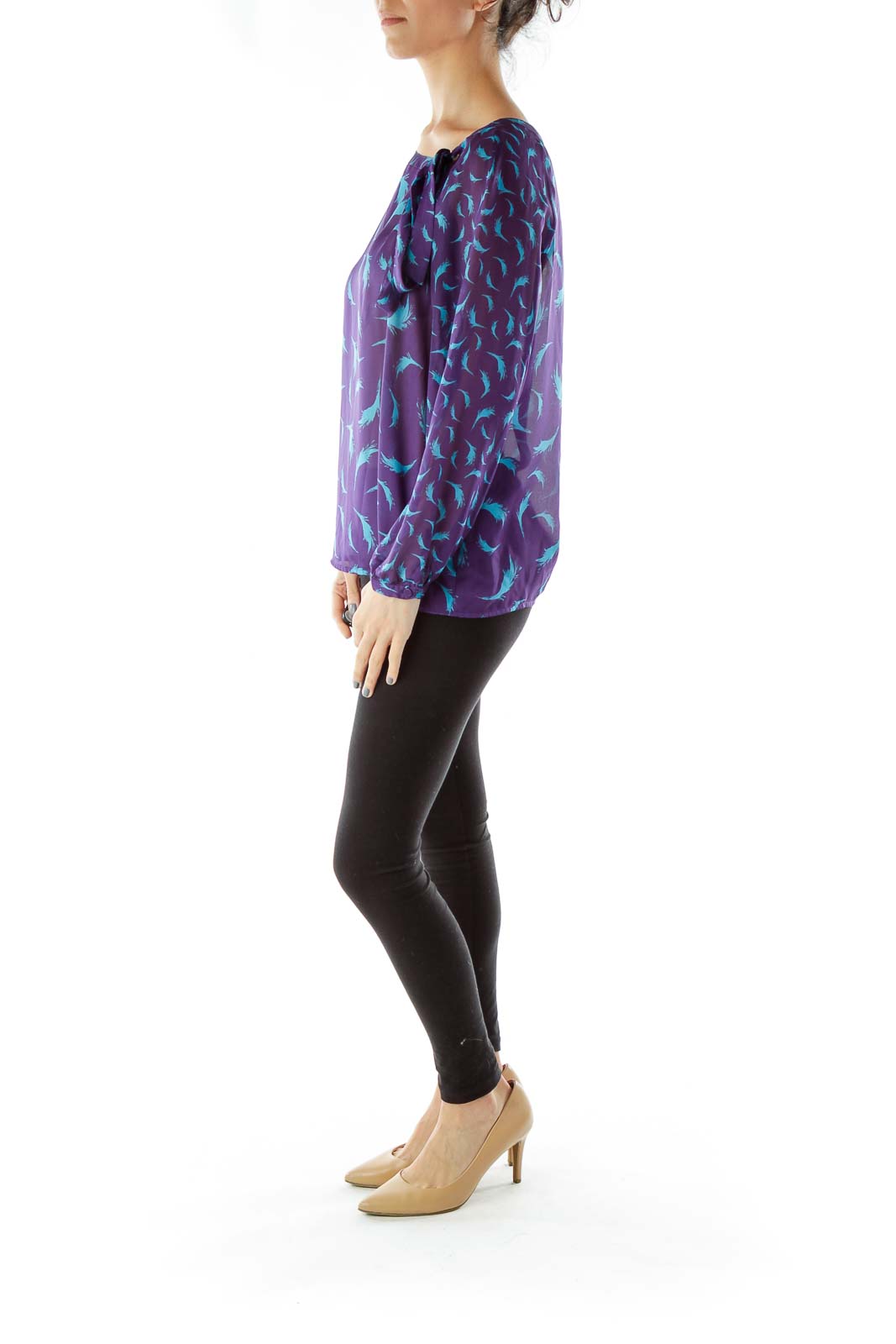 Purple Blue Printed Blouse