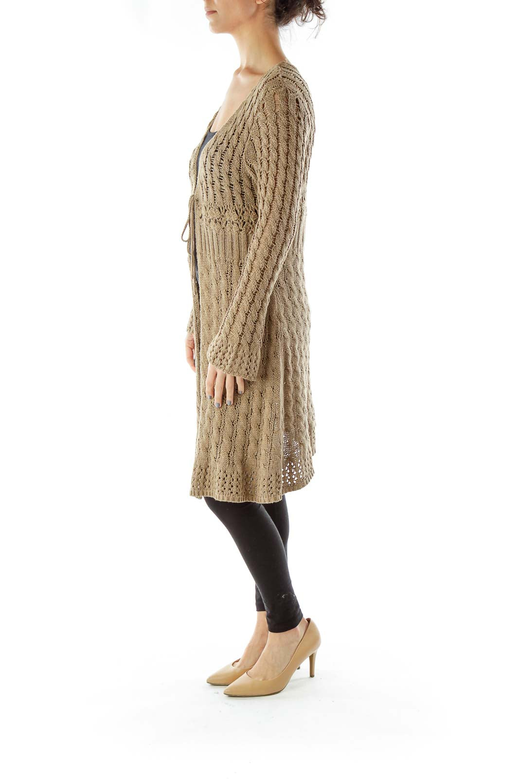 Beige Crocheted Sweater