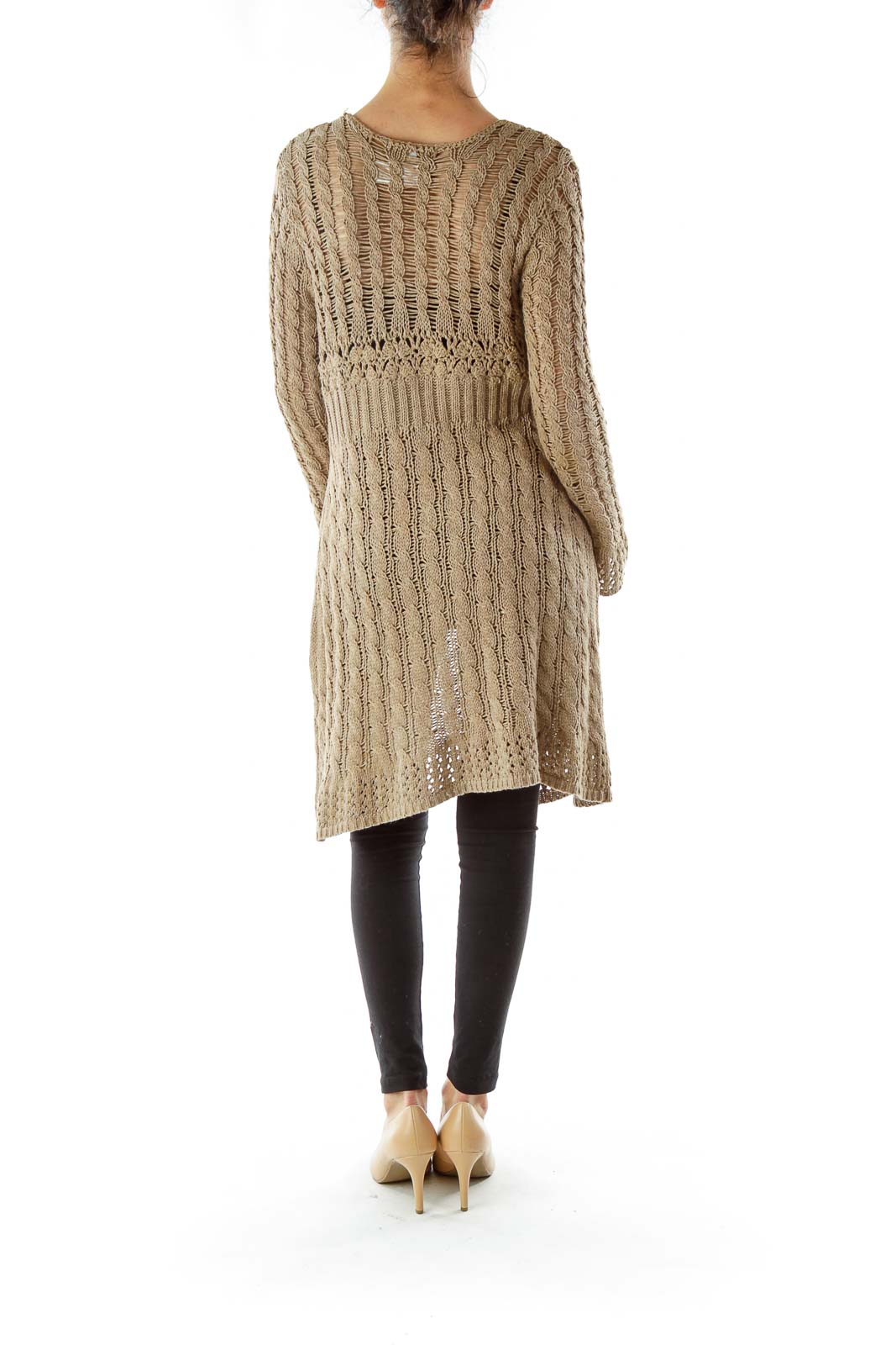 Beige Crocheted Sweater