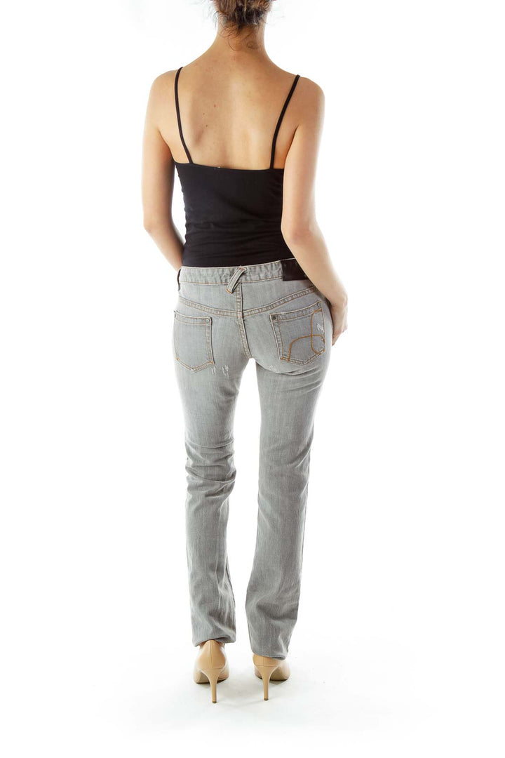 Gray Distressed Skinny Jeans