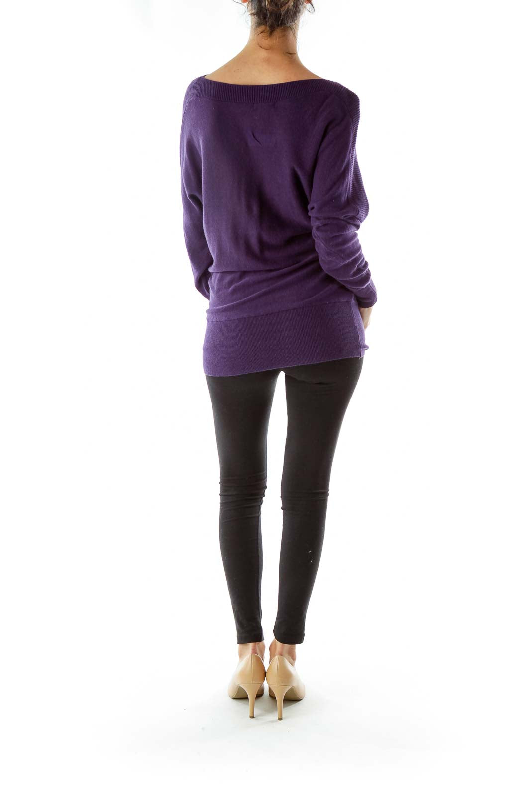 Purple Boat Neck Knit