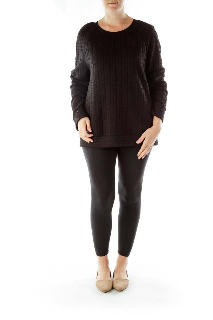 Black Textured Sweater