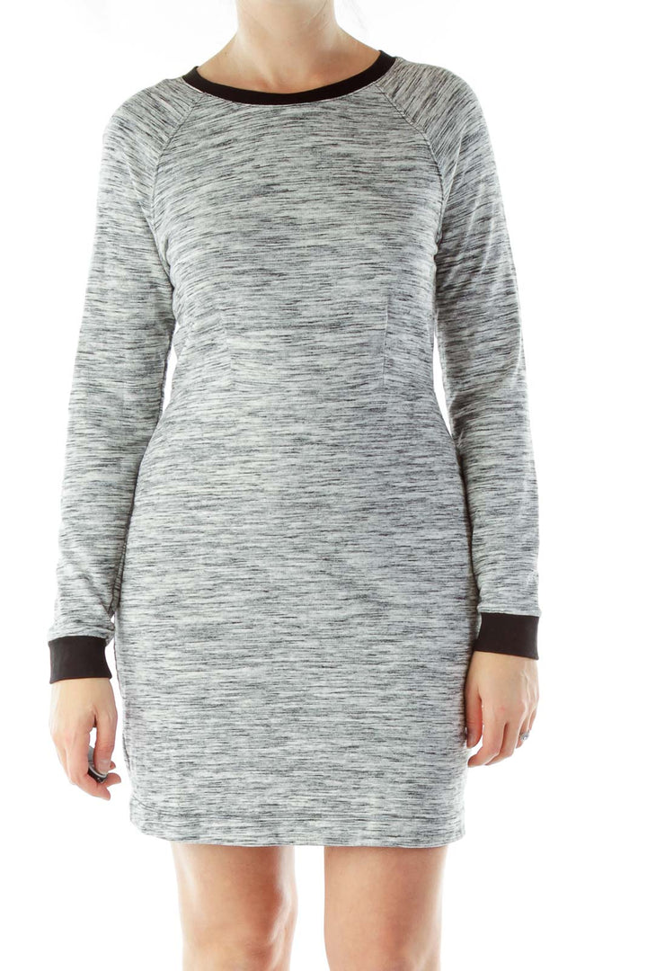 Gray Mottled Knit Dress