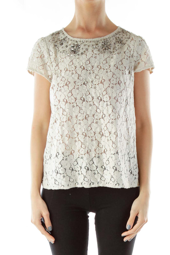 Cream Lace Blouse