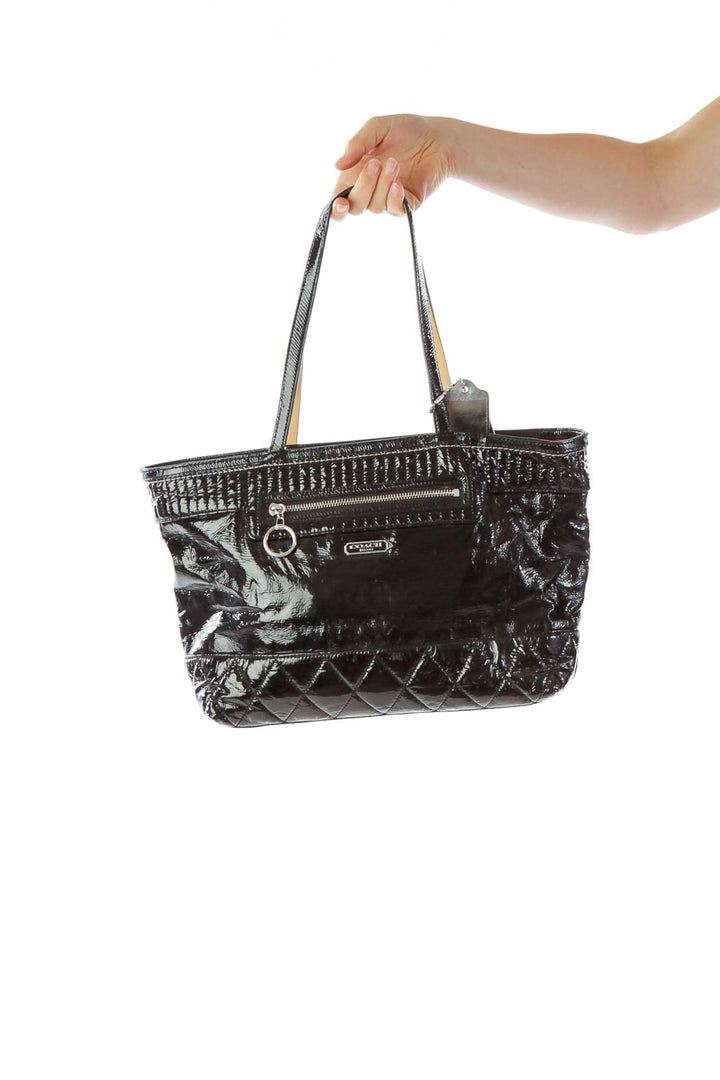 Black Patent Leather Tote