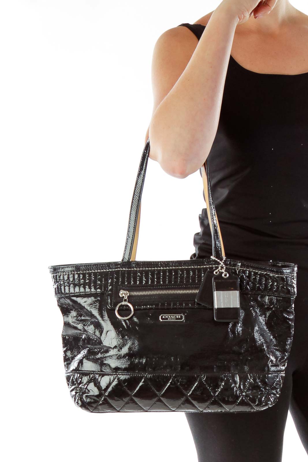 Black Patent Leather Tote