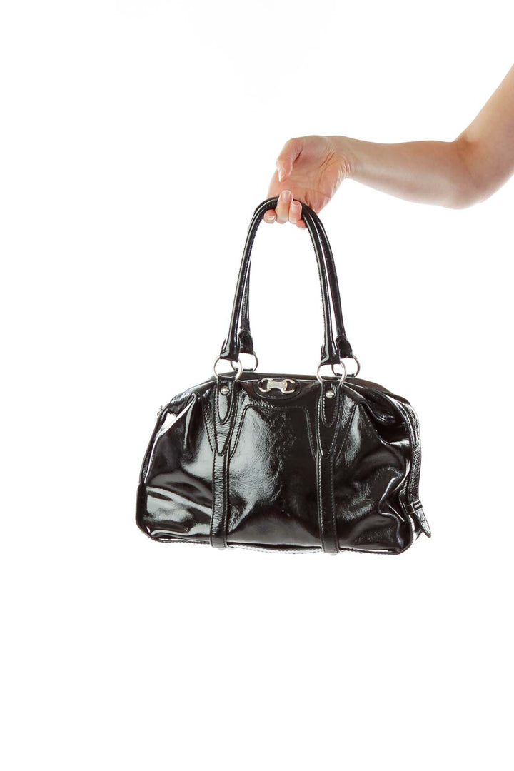 Black Patent Leather Shoulder Bag