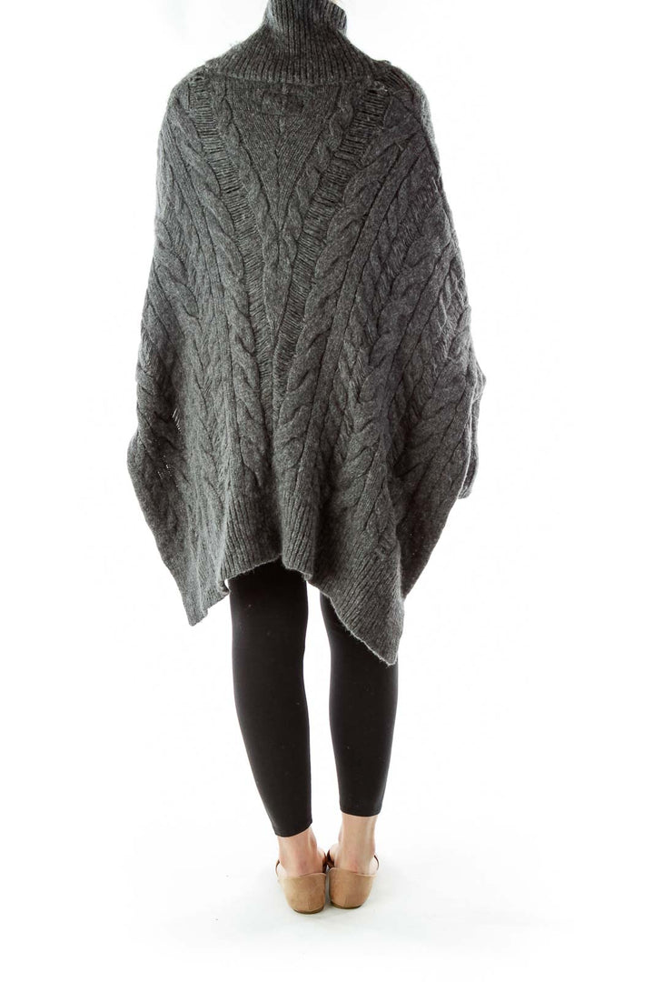 Gray Alpaca Poncho