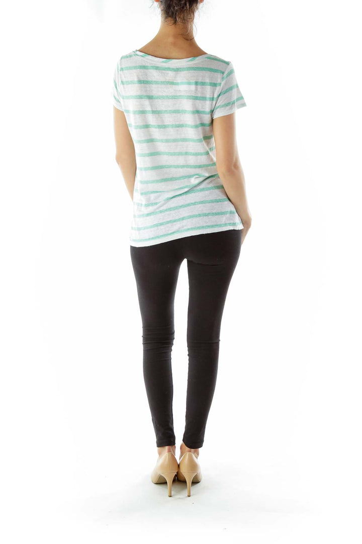 Green White Striped T-Shirt