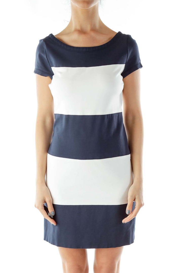 Blue White Work Dress