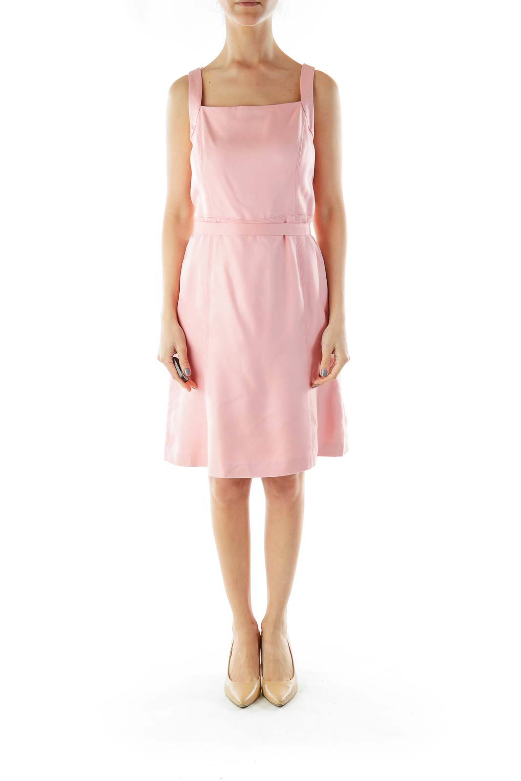 Pink Silk Apron Dress