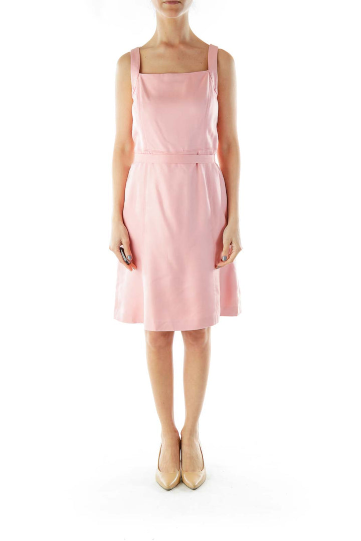 Pink Silk Apron Dress