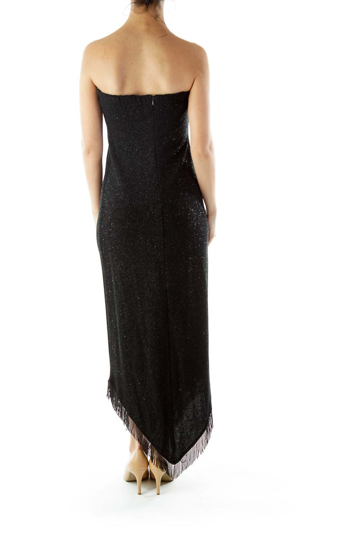 Black Dress with Beaded Fringe