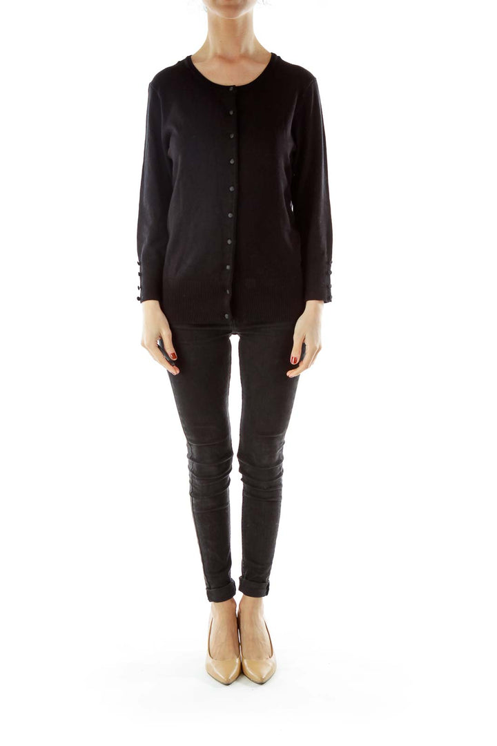 Black Buttoned Cardigan