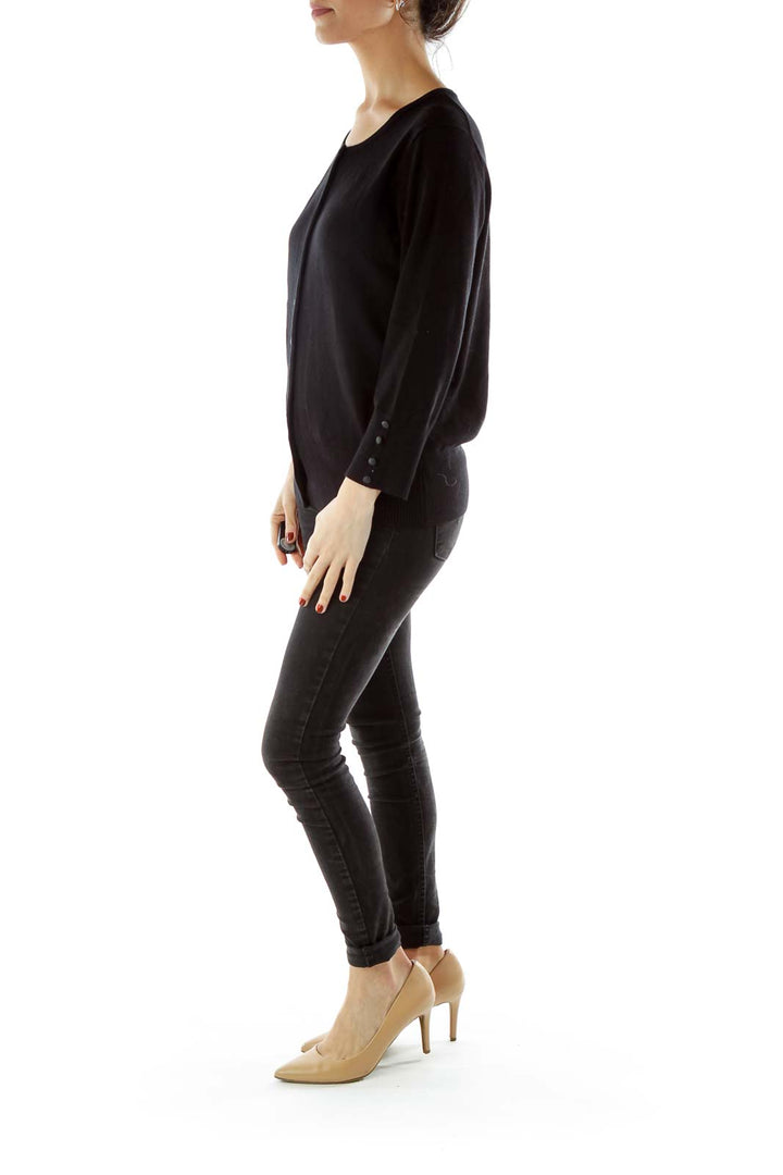 Black Buttoned Cardigan