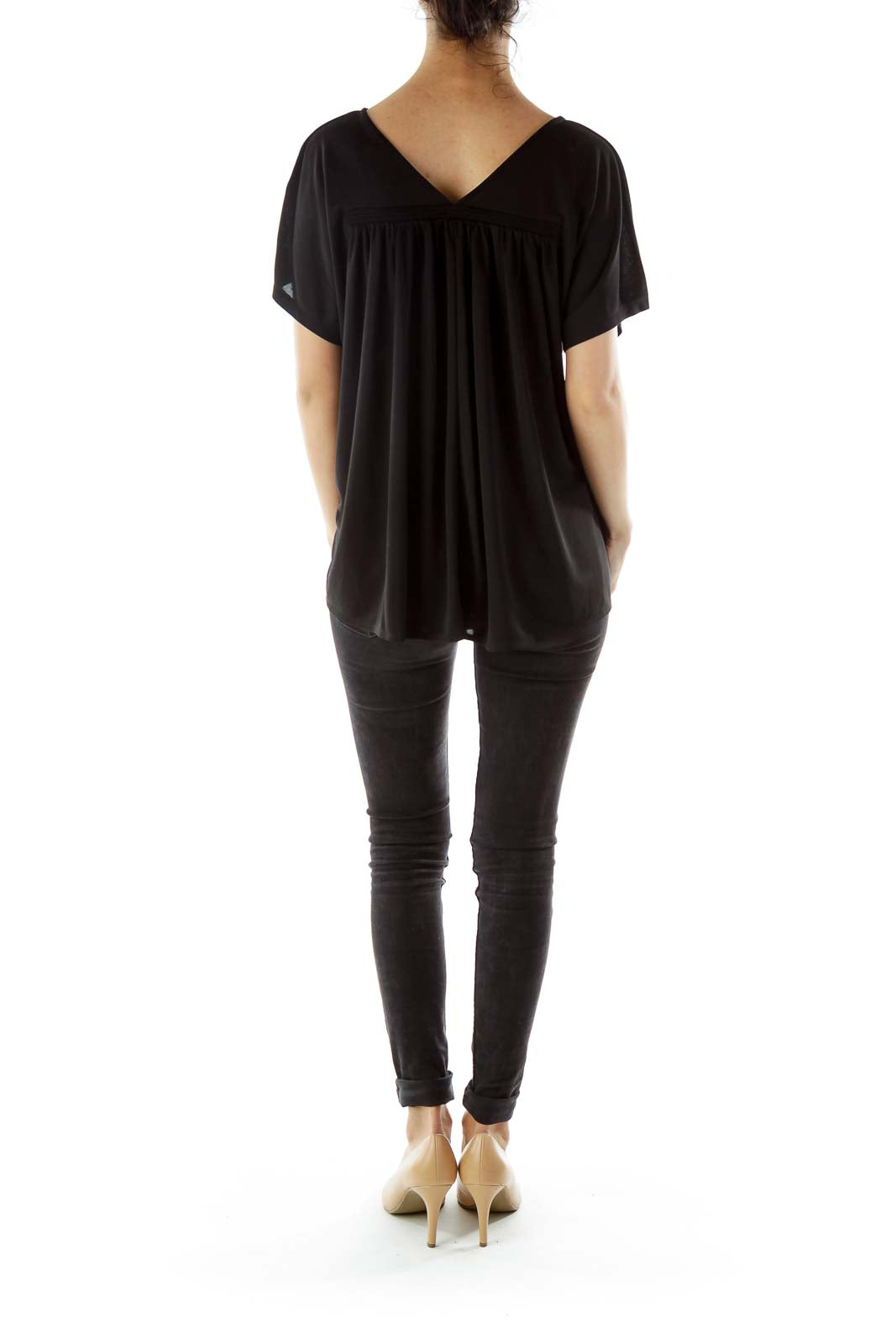 Black V-Neck Blouse