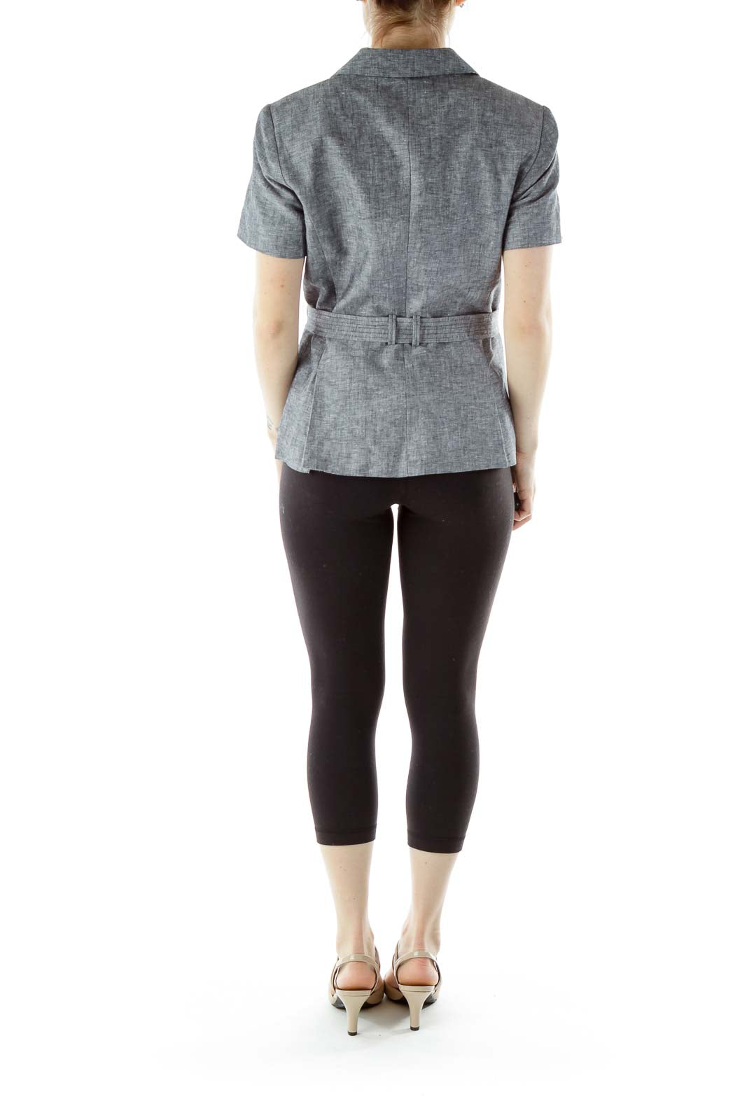 Gray Short Sleeve Blazer