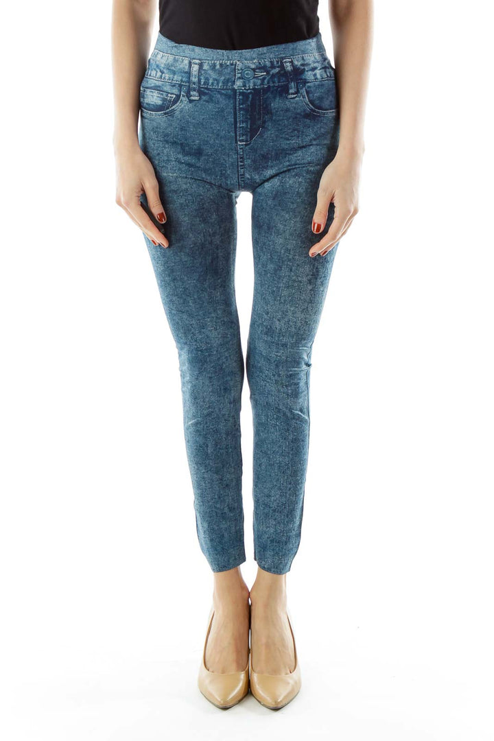 Blue Jean Print Jeggings