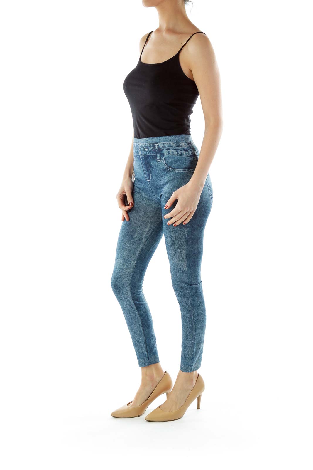 Blue Jean Print Jeggings