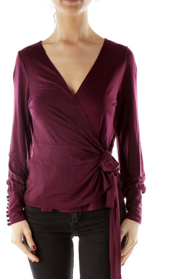 Purple Wrap Blouse