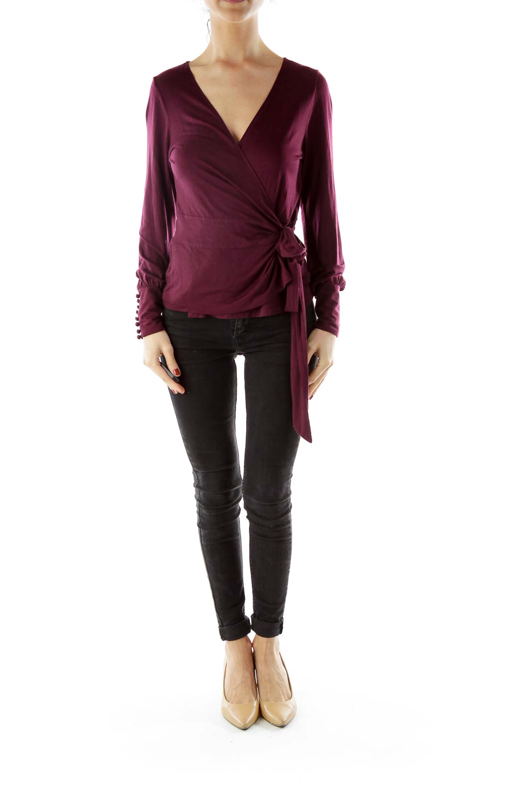 Purple Wrap Blouse