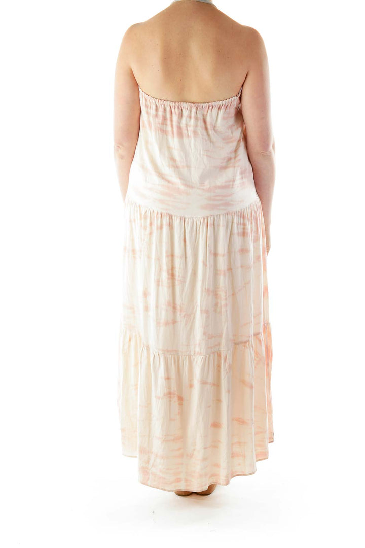 Pink White Tie Dye Maxi Dress