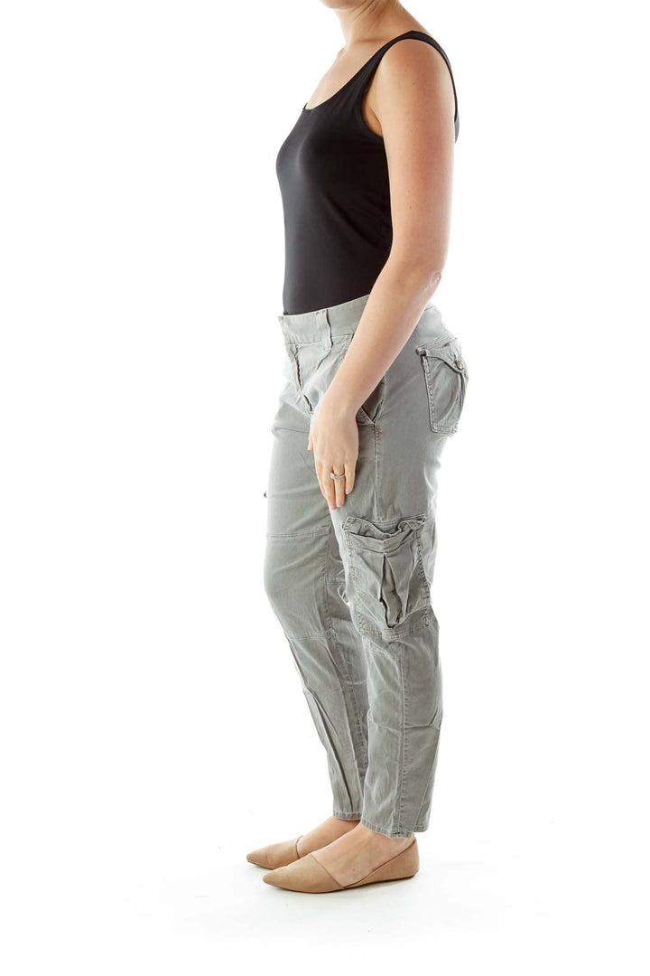 Gray Cargo Skinny Jeans