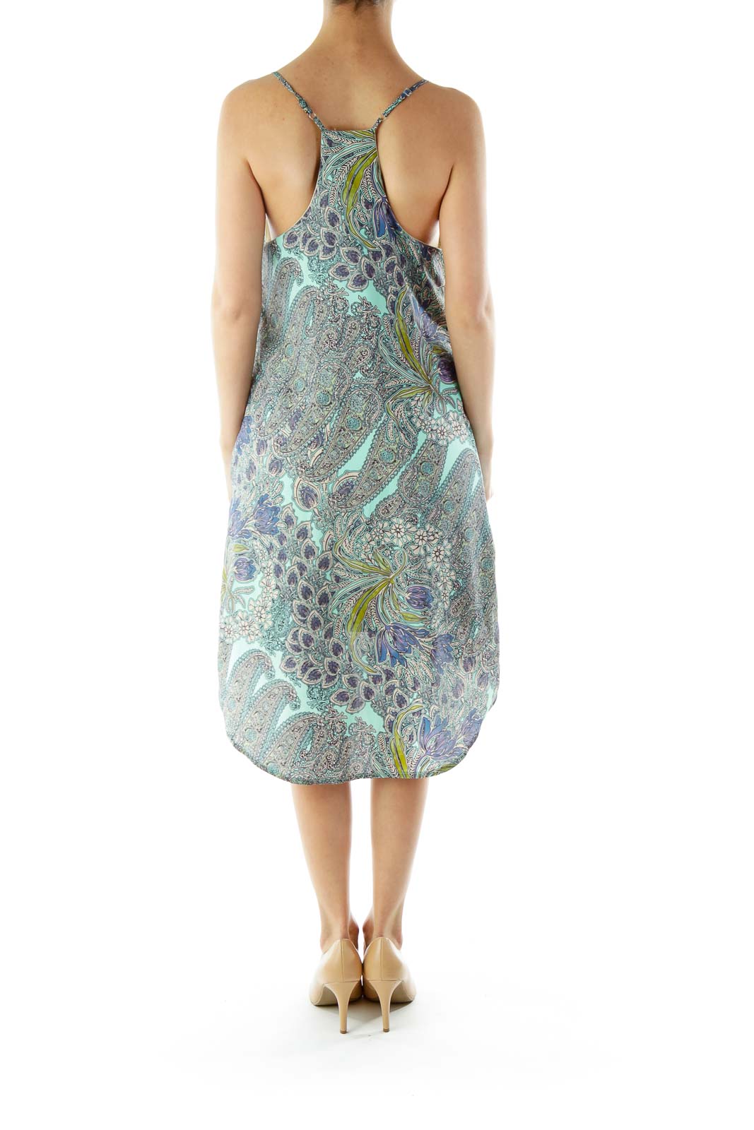 Green Blue Floral Day Dress