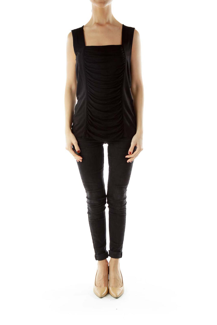 Black Square Neck Tank