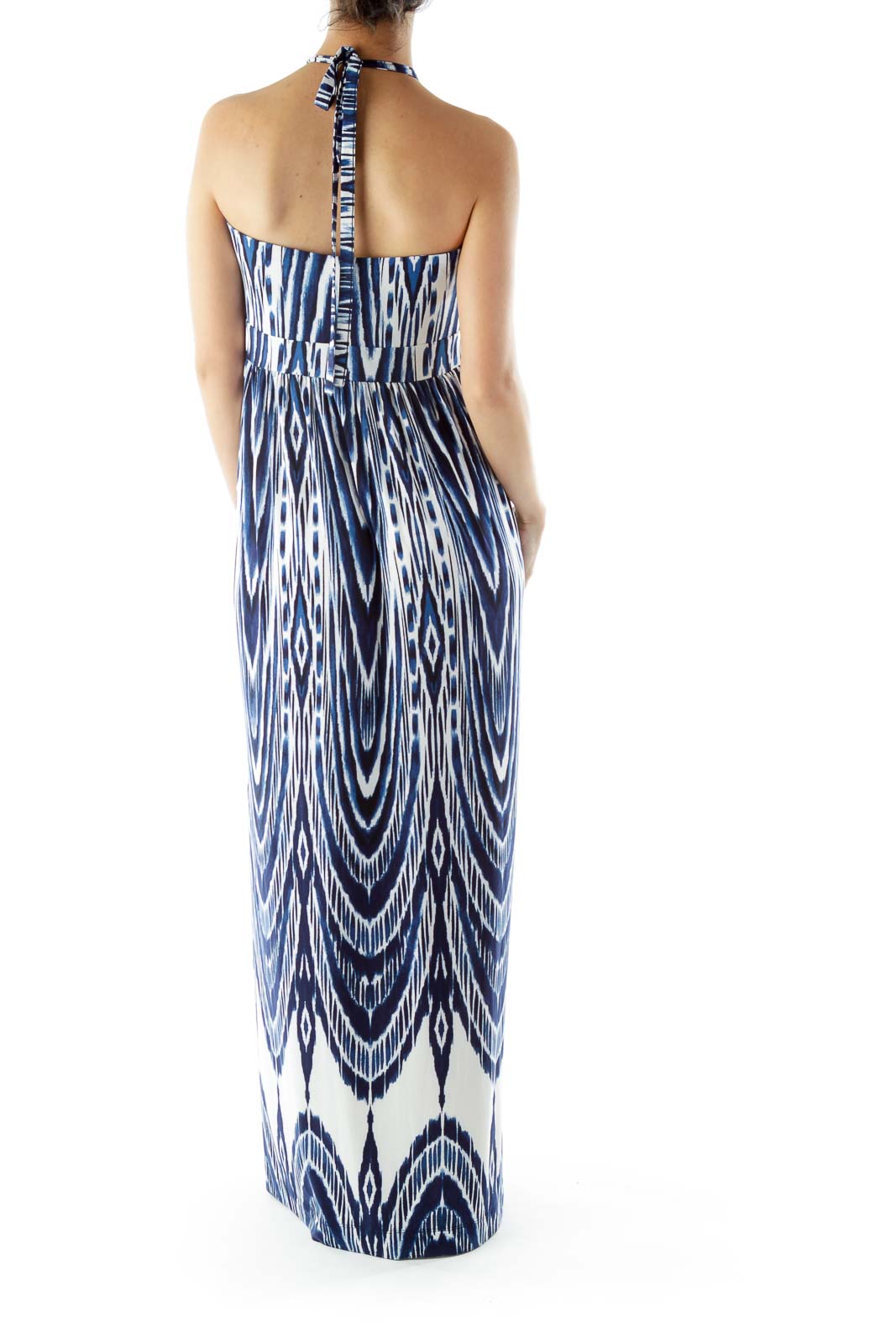 Blue White Tie Dye Maxi Dress