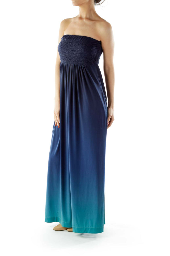 Blue Tie Dye Maxi Dress