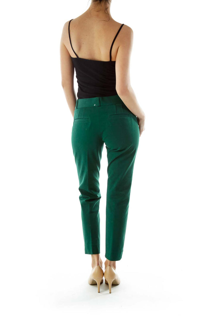 Green Straight-Leg Pants