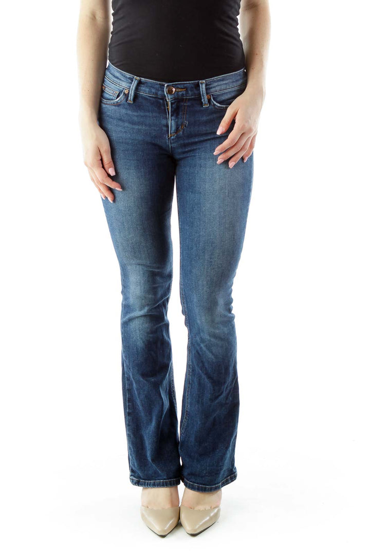 Blue Flared High-Waisted Jeans