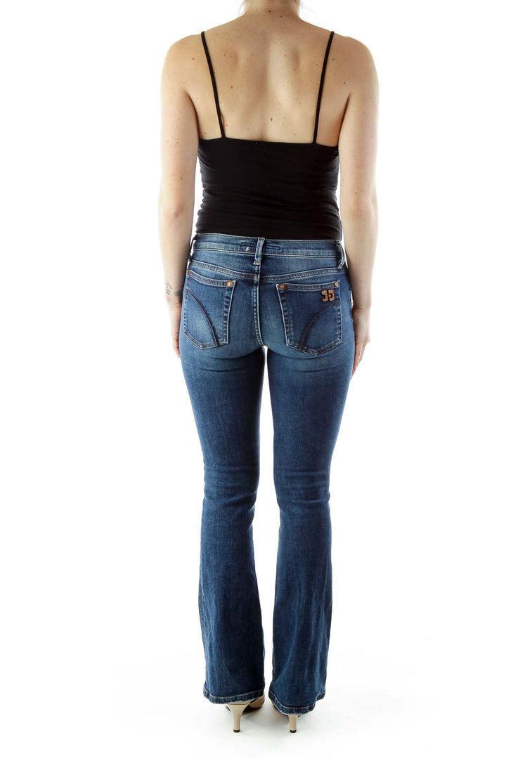 Blue Flared High-Waisted Jeans