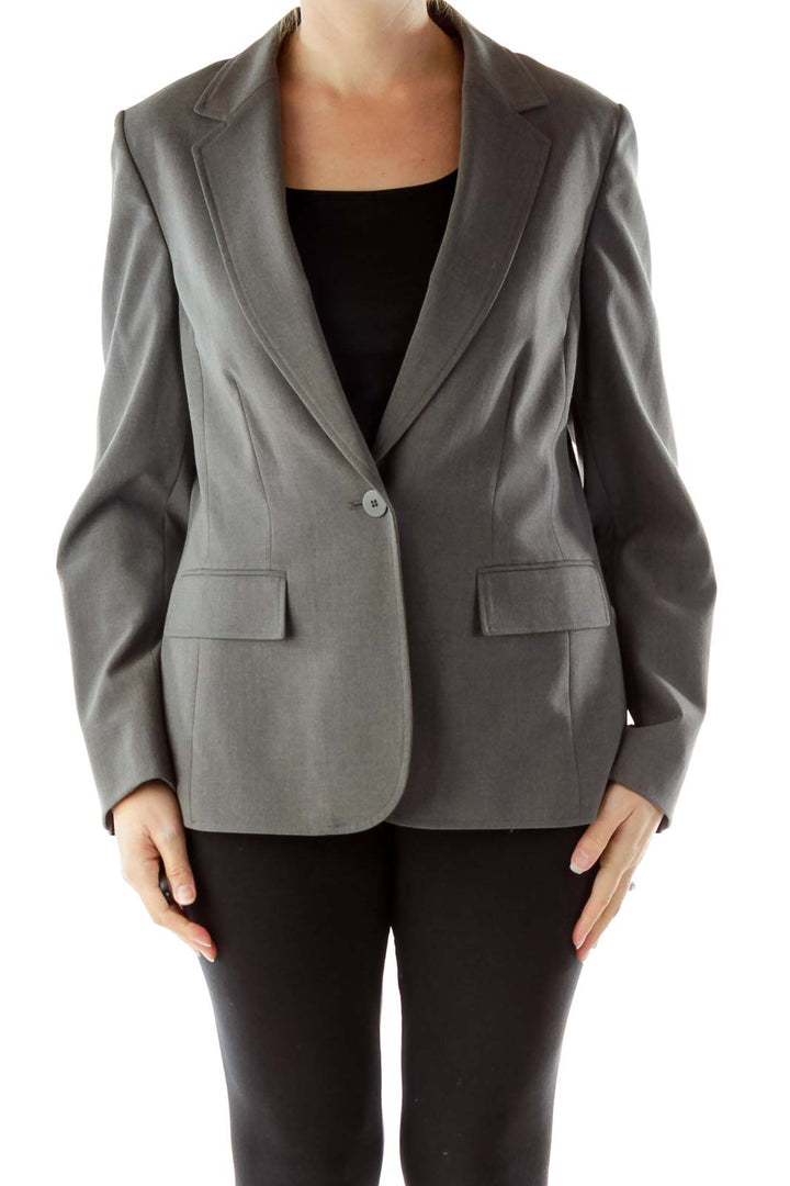 Gray Buttoned Blazer