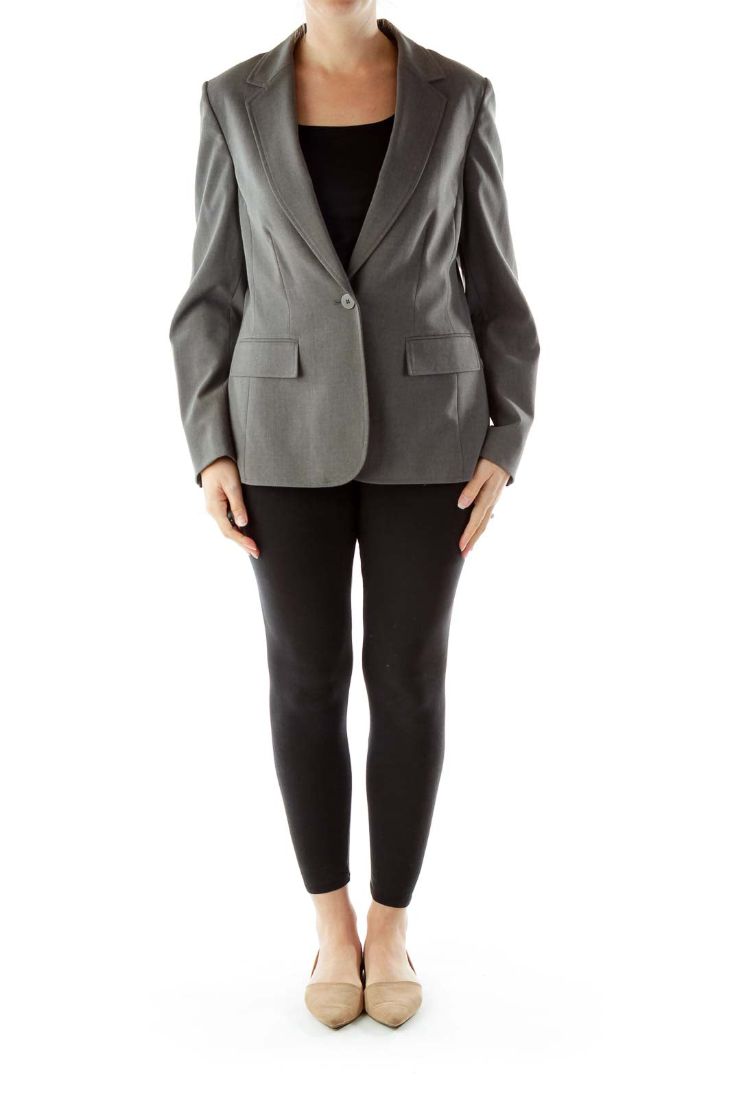 Gray Buttoned Blazer