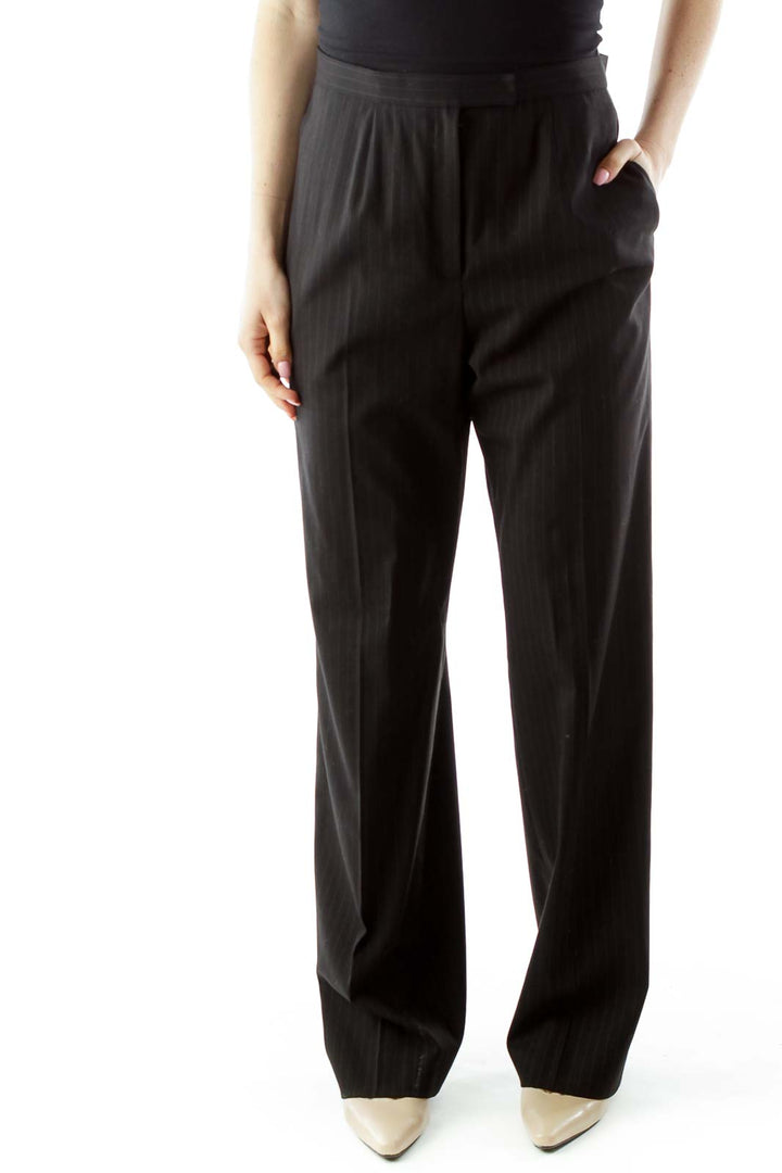 Black Pinstripe Slacks