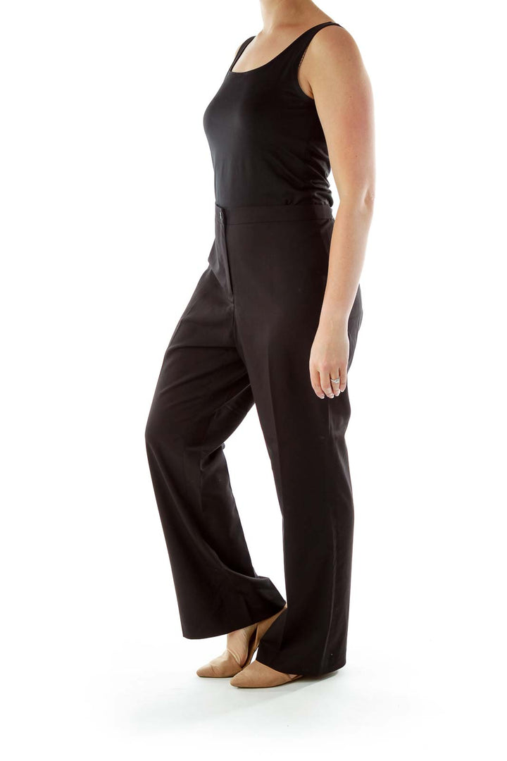 Black Straight-Leg Slacks