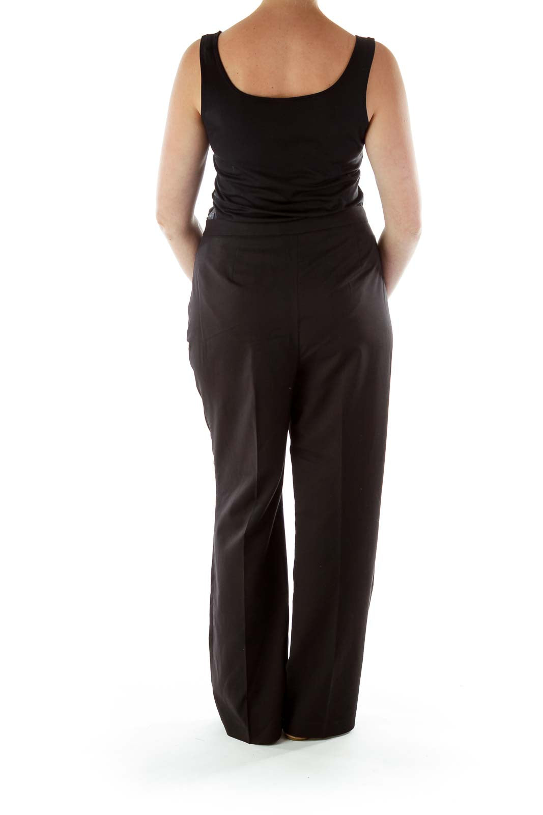 Black Straight-Leg Slacks