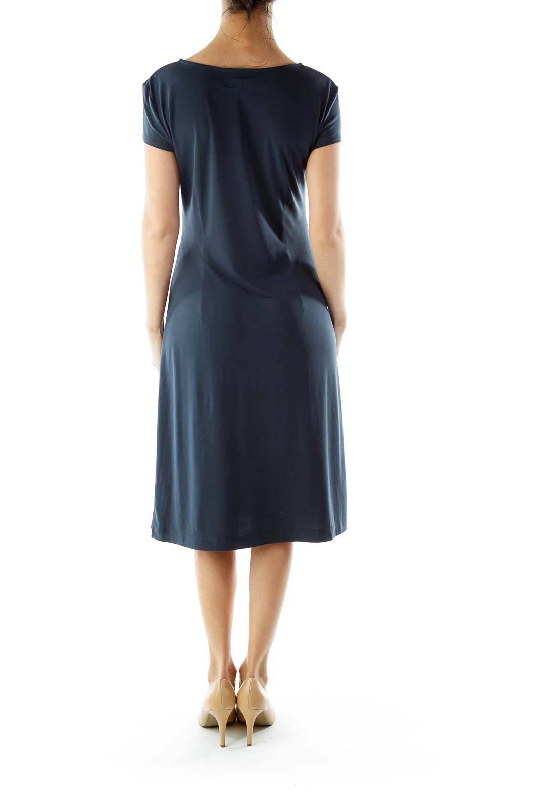 Blue V-Neck Day Dress1