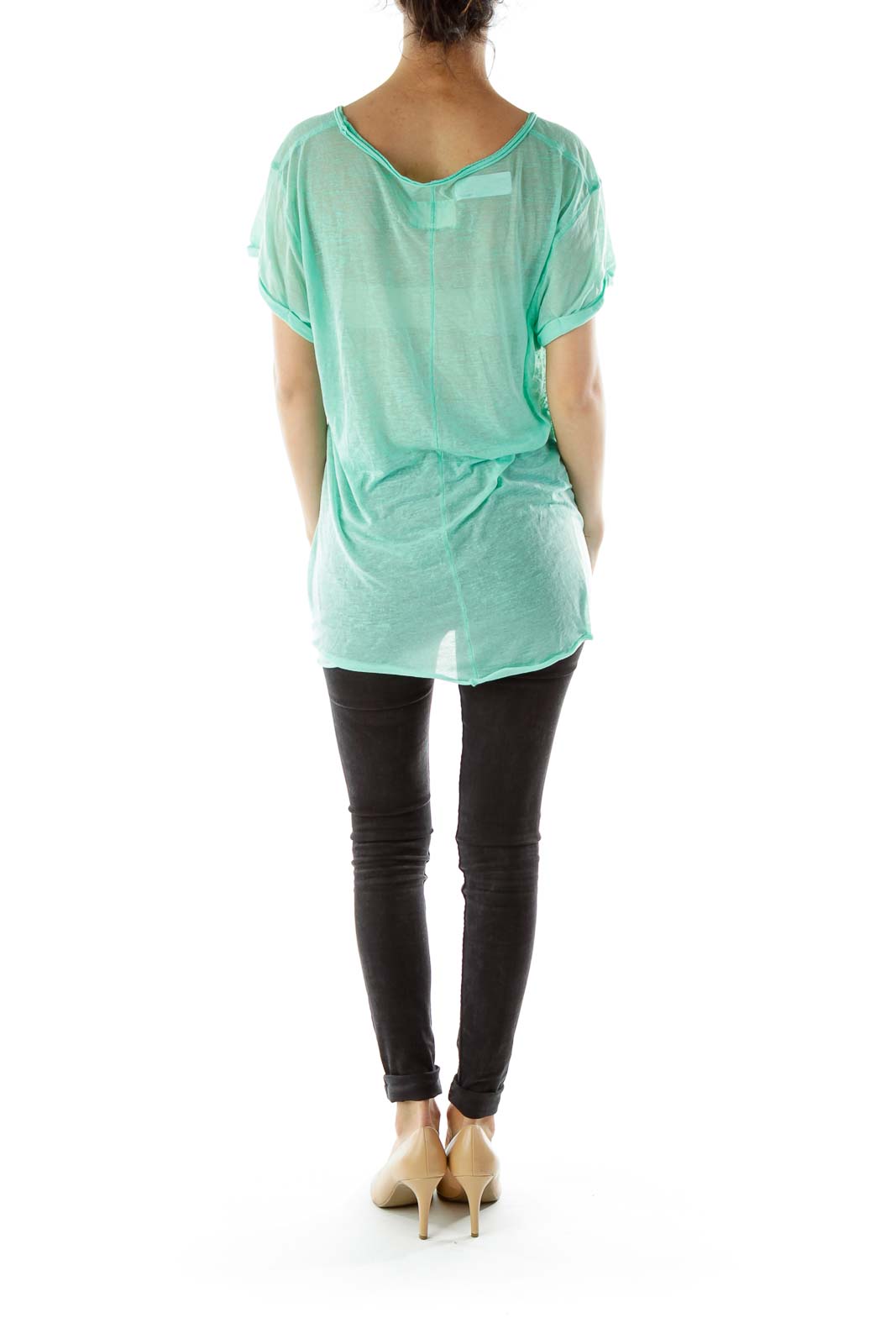 Green Round Neck Pocketed T-shirt