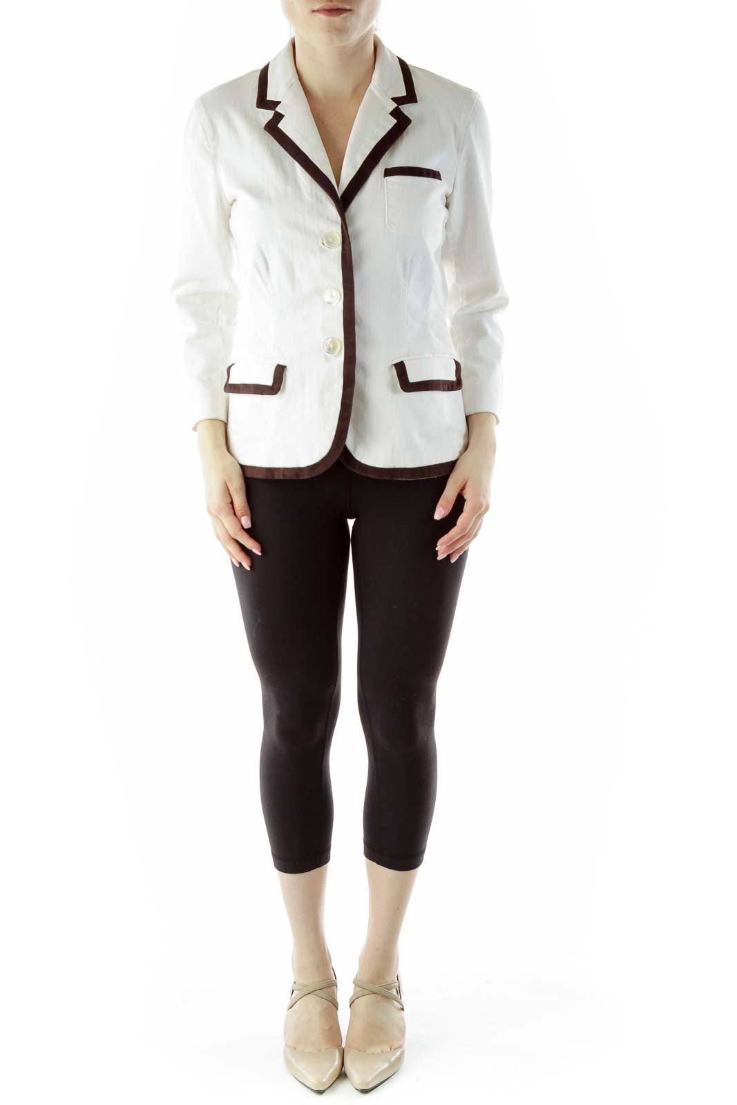 White Buttoned Blazer