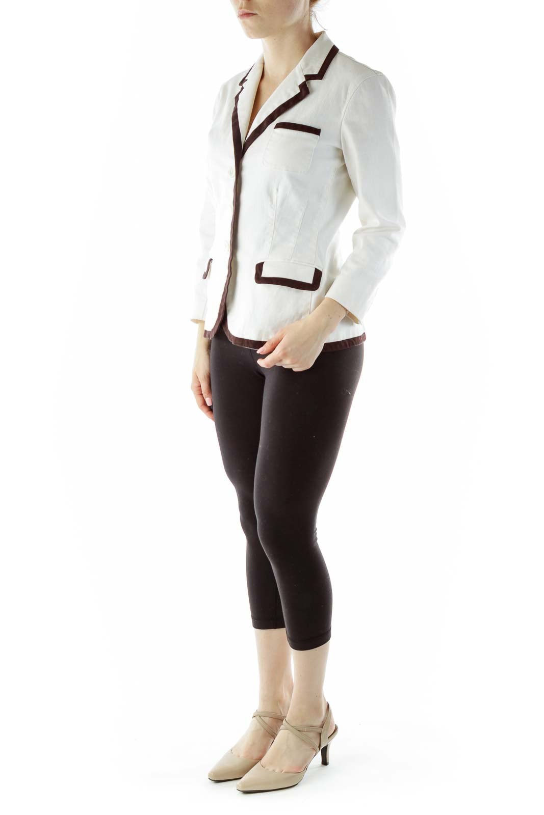 White Buttoned Blazer