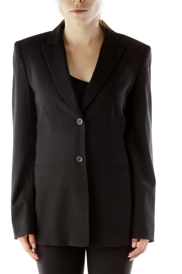 Black Pinstripe Blazer